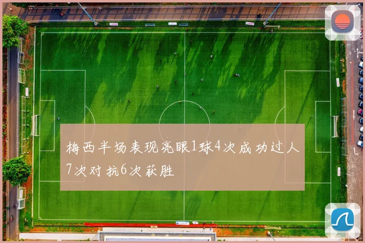 梅西半场表现亮眼1球4次成功过人7次对抗6次获胜